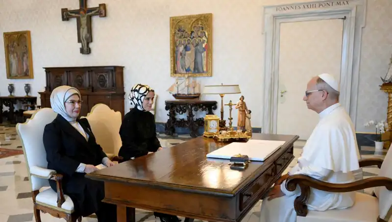 Emine Erdoğan ve Papa Leo, Gazze Üzerine Görüşmelerde Bulundu